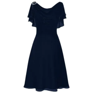 Women Fashion Casual Chiffon Solid Color Off-Shoulder Dress